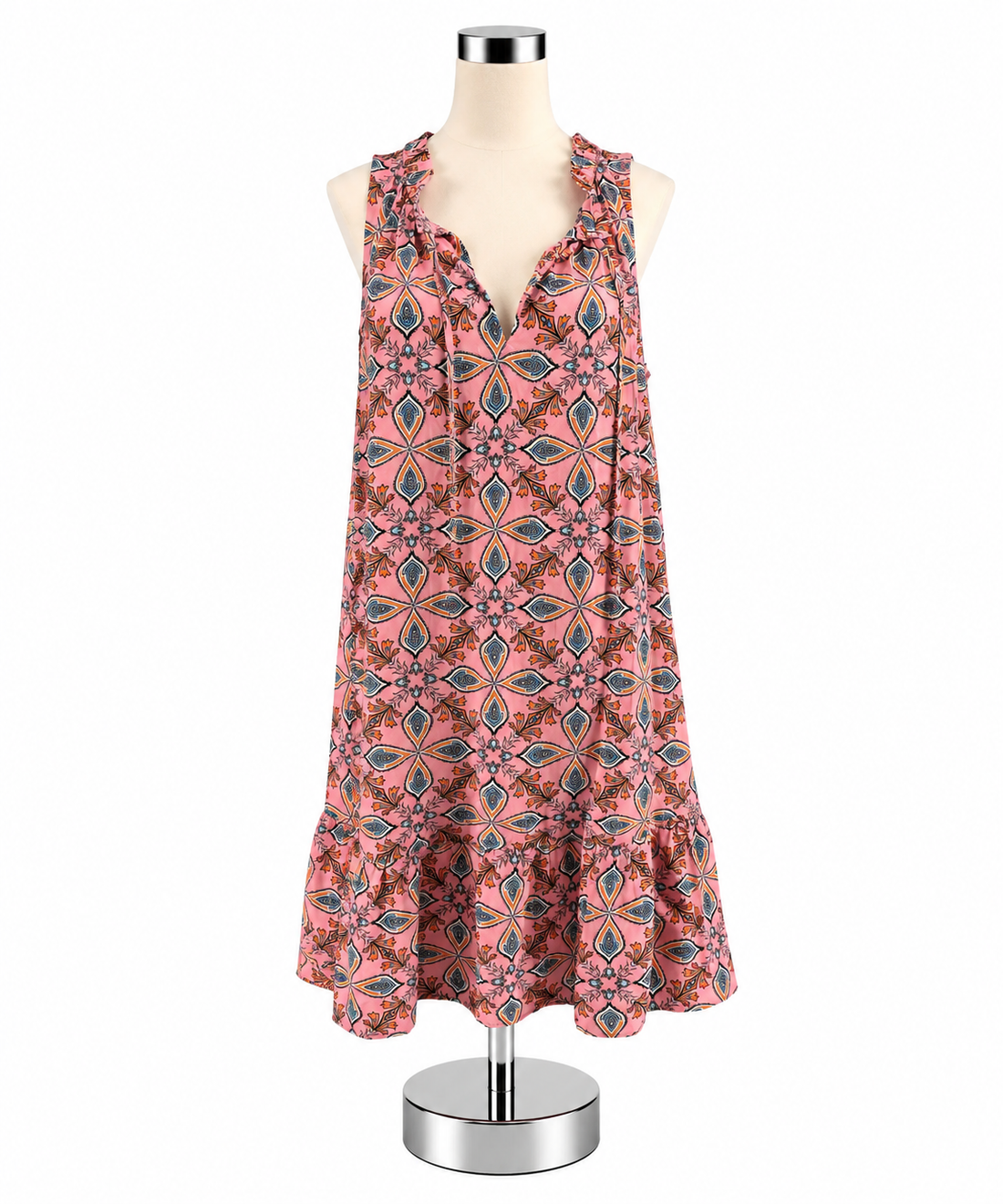 LOFT Paisley Print Tie Neck Sleeveless Shift Dress NWT Size Medium - ONLINE ONLY