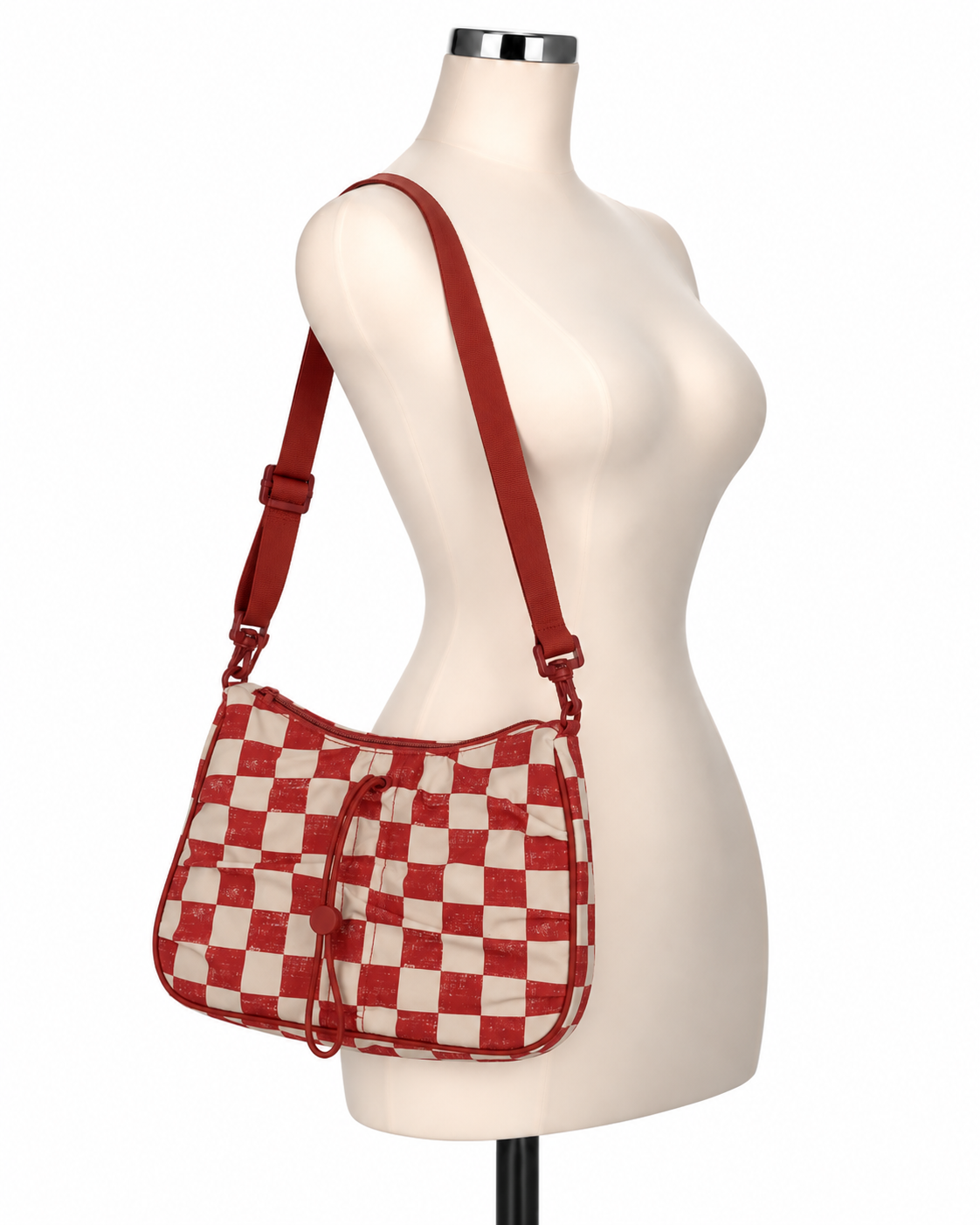 Madden Girl White &amp;amp; Rust Checkered Crossbody Purse - ONLINE ONLY