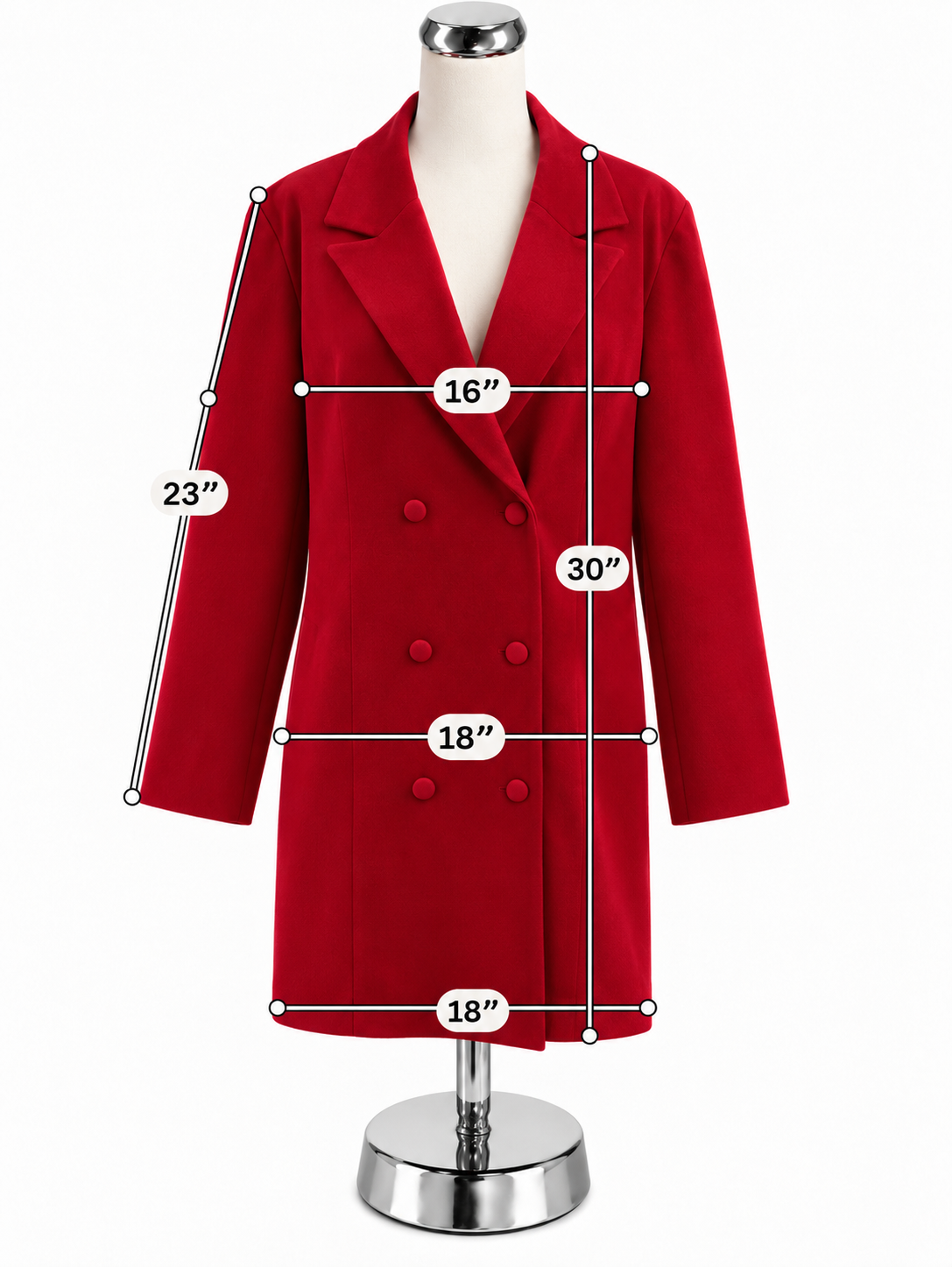 Adelyn Rae Red Longline Open Front Blazer NWT Size XL - ONLINE ONLY