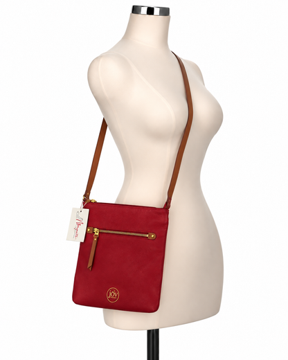 Joy Mangano Red Pebbled Crossbody Bag - ONLINE ONLY