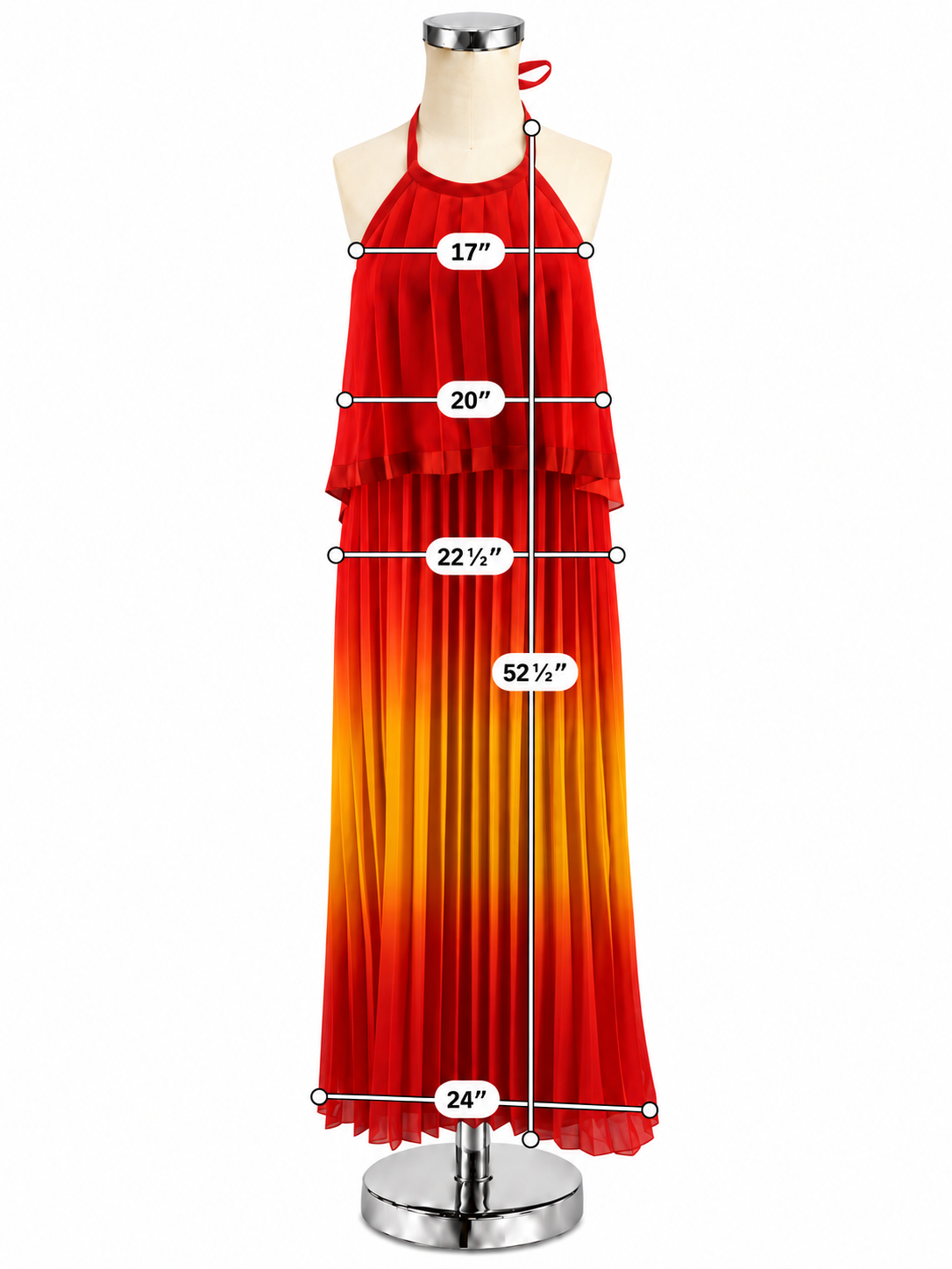 Jessica Simpson Ombré Pleated Halter Maxi Dress Size 4 - ONLINE ONLY