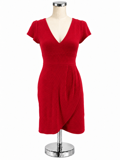 Maeve by Anthropologie Red Textured Tulip Sheath Dress Size Petite XS