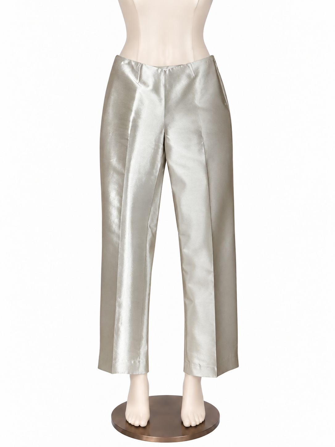 Reba Champagne Silk Wool Wide Leg Dress Pants - Size 4 - ONLINE ONLY