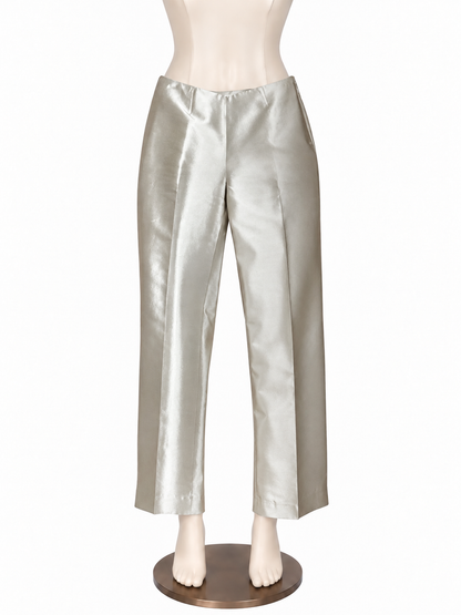 Reba Champagne Silk Wool Wide Leg Dress Pants - Size 4 - ONLINE ONLY