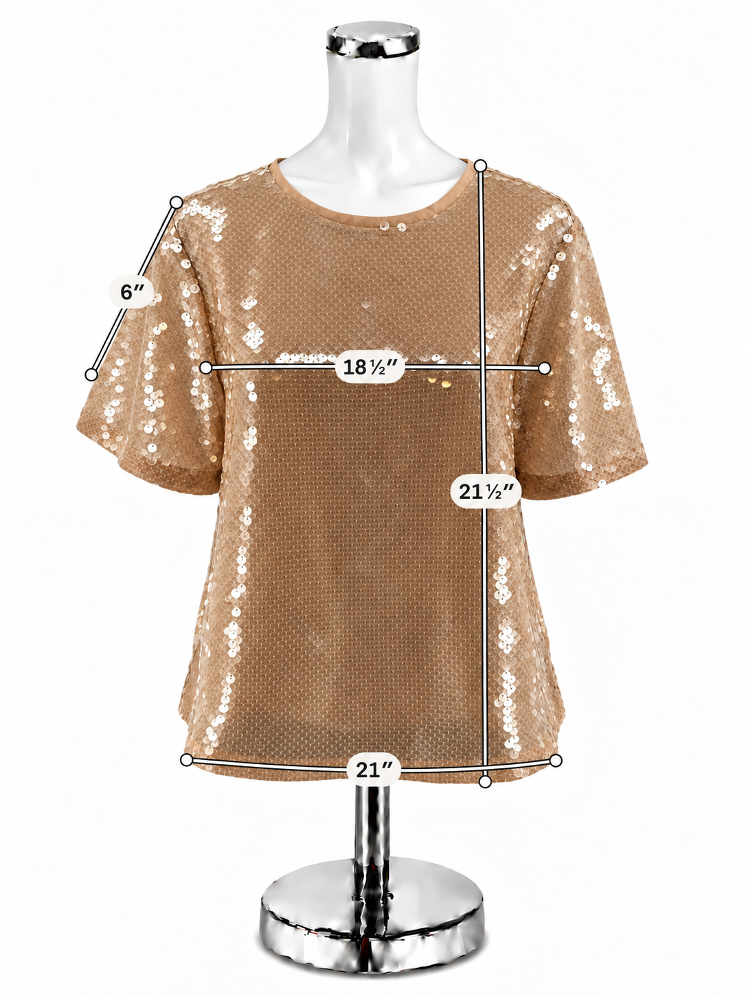 LOFT Peach Sequin Short Sleeve Blouse Medium Top - ONLINE ONLY