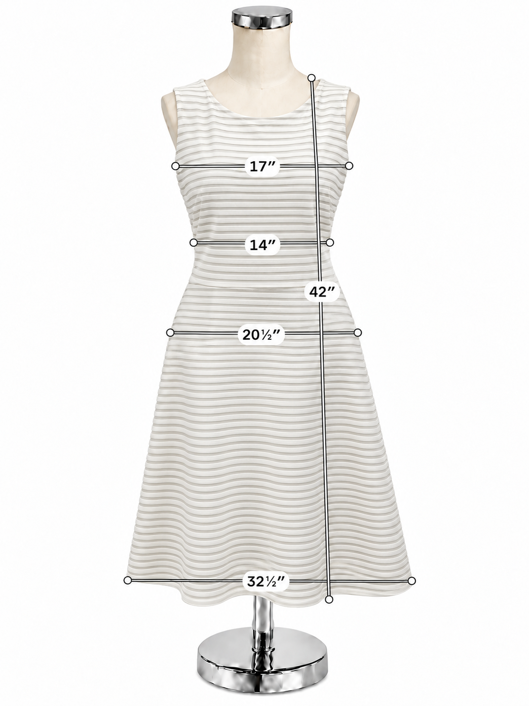 White House Black Market Striped Sleeveless Sheath Dress | Size 8 - ONLINE ONLY