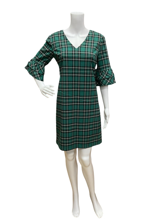 DRAPER JAMES Size 4 Green Plaid Dress