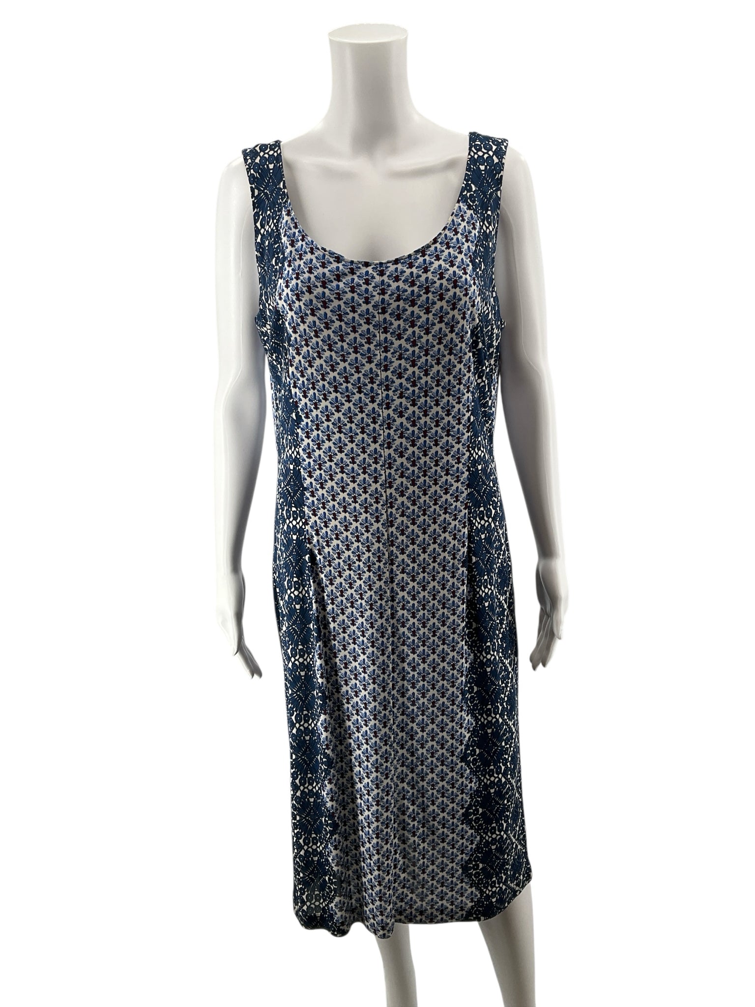 Tory Burch Trocadero Print Sleeveless Cowl Back Dress Size Large