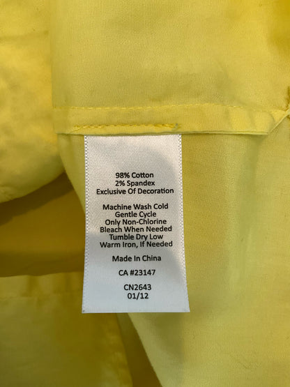 Talbots Petites Yellow Crochet Lace Pintuck Sleeveless Shell Top Size 2P