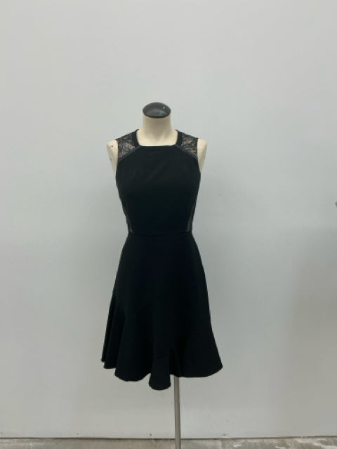 Shoshanna Black Lace Inset Fit &amp; Flare Sleeveless Dress Size 2 - ONLINE ONLY