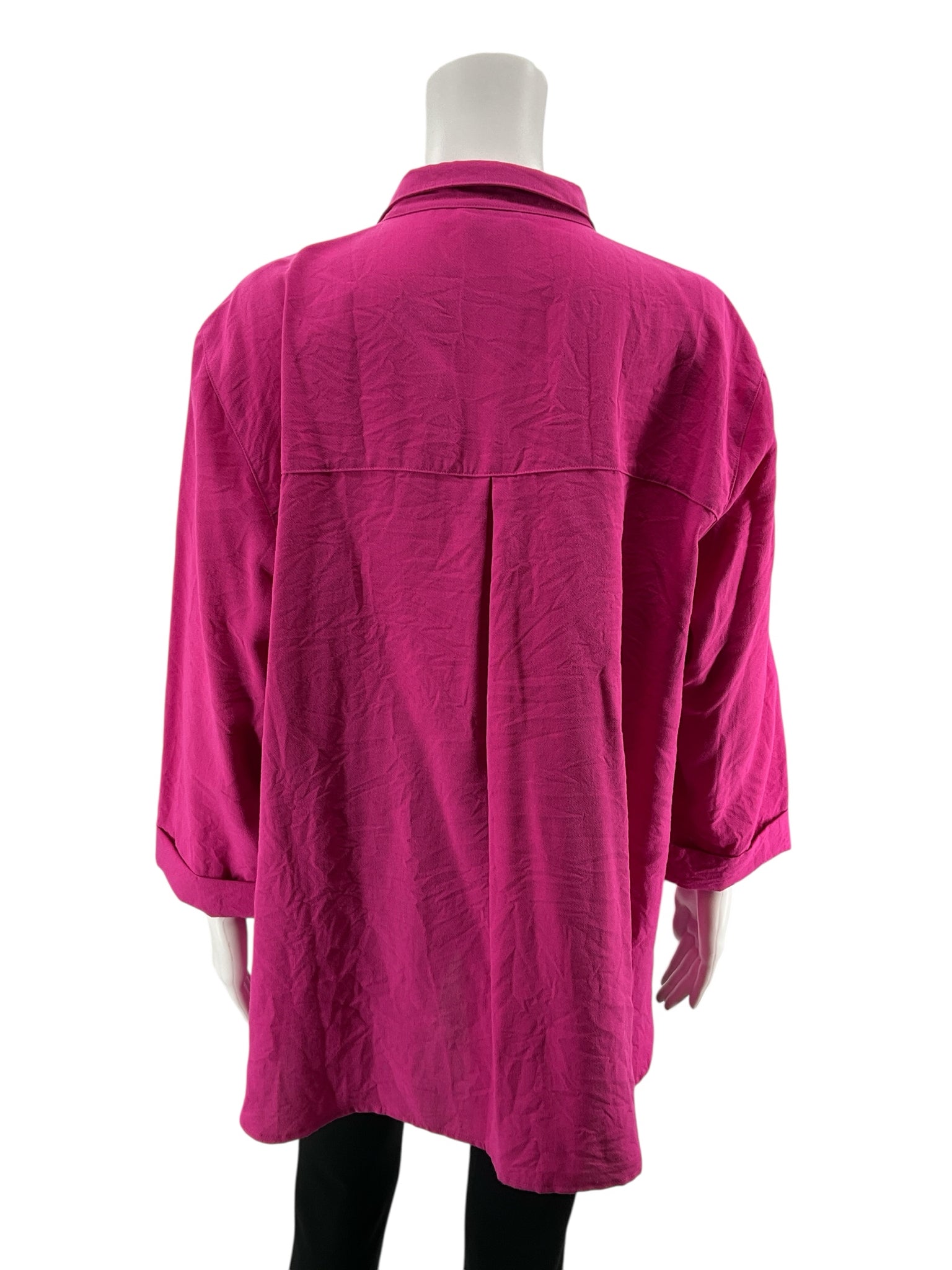 John Mark Fuchsia Pink Oversized Tunic Blouse Top Size XL NWT