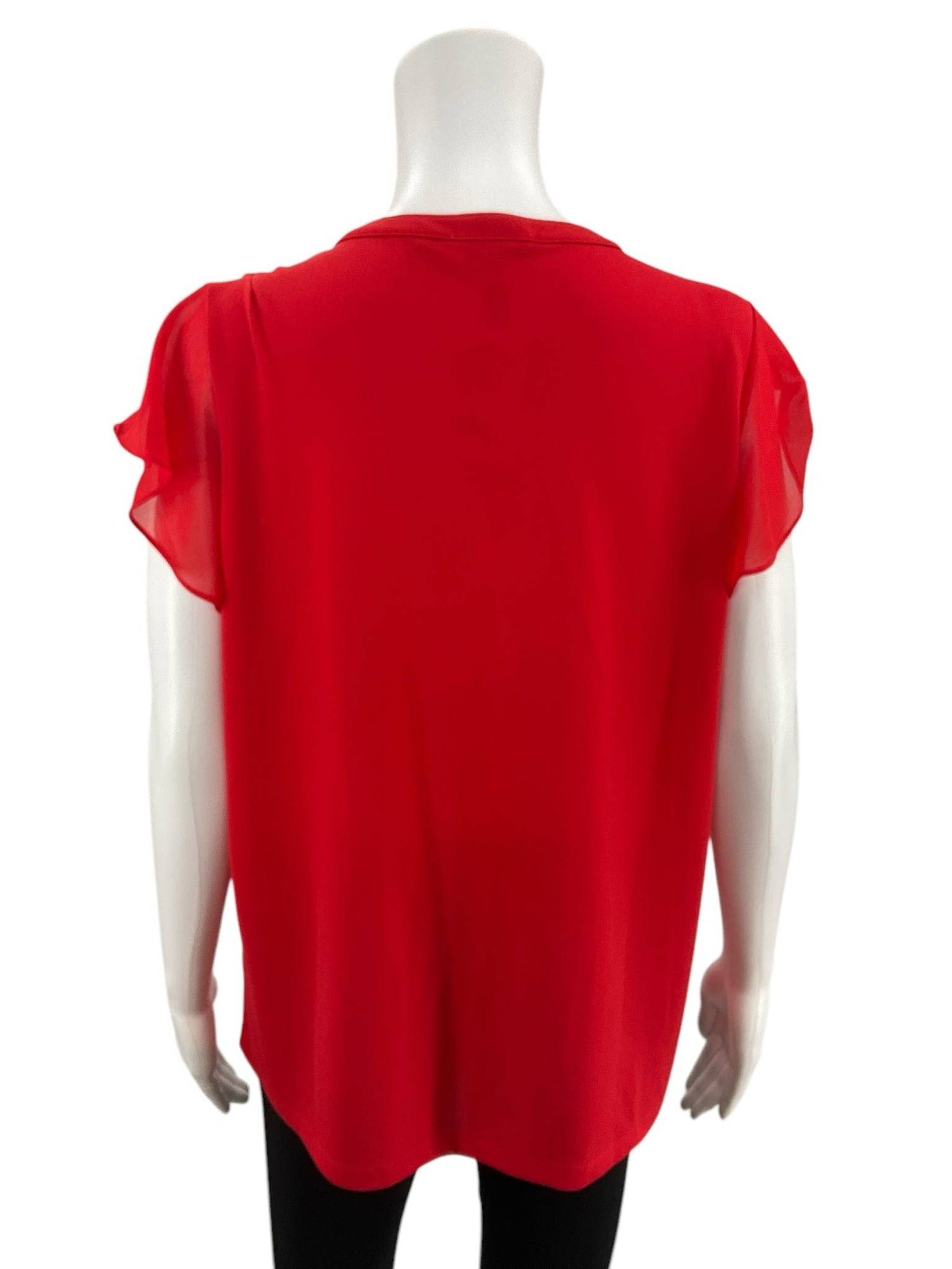 Calvin Klein Red Solid Ladies Pre-Owned Top - Size Medium - Margaret’s Fine Consignment