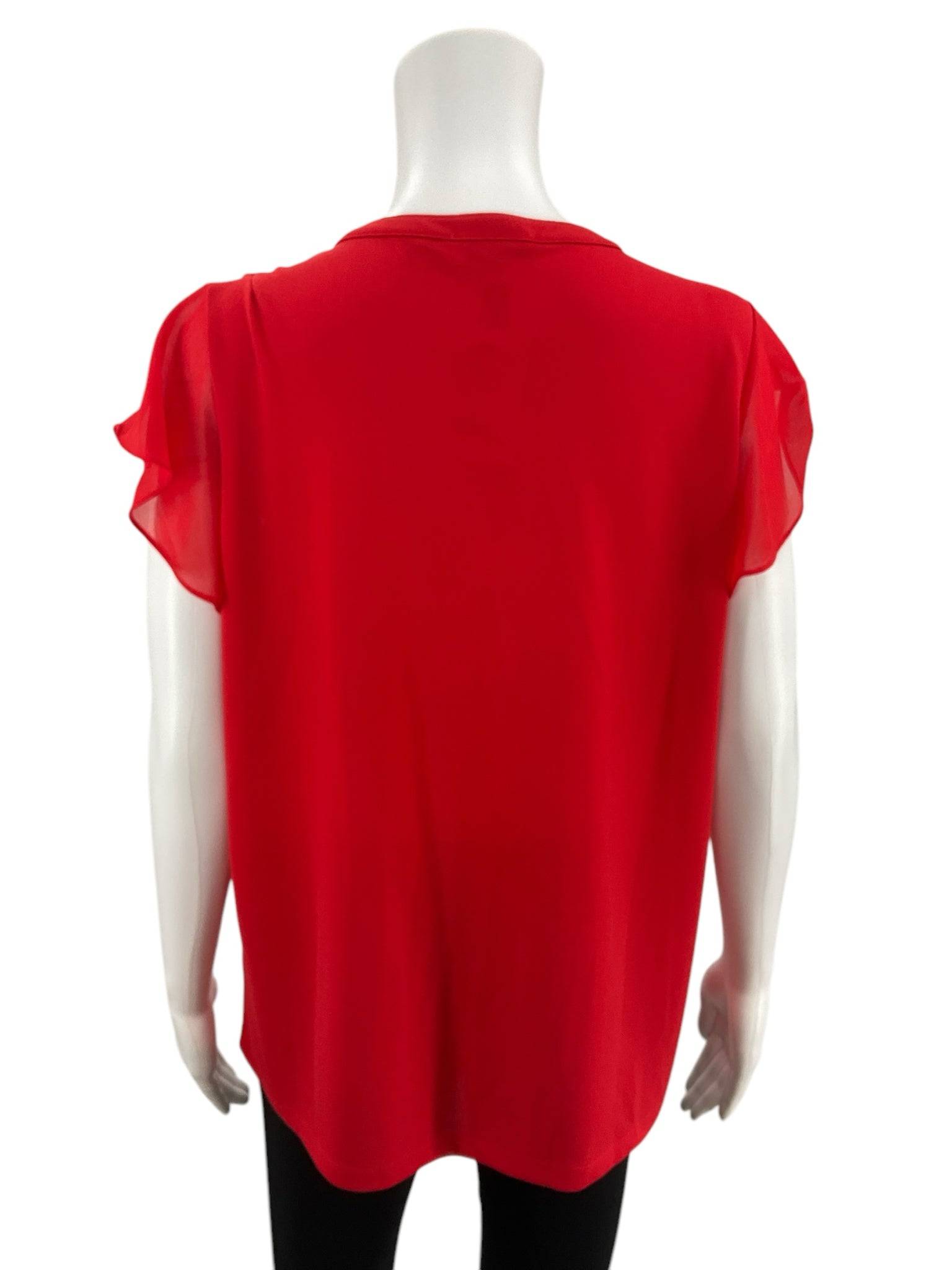 Calvin Klein Red Solid Ladies Pre-Owned Top - Size Medium - Margaret’s Fine Consignment