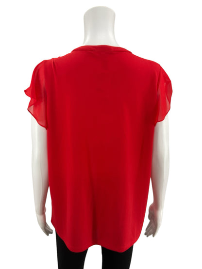 Calvin Klein Red Solid Top Size Medium - rear view