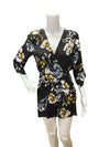 Yumi Kim Black/White/Yellow Floral Romper Size Medium