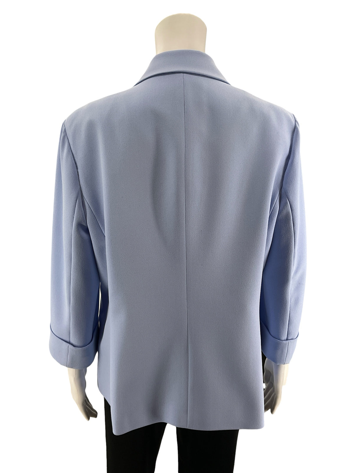 Kasper Baby Blue Single Button Stretch Career Blazer Jacket Size 14