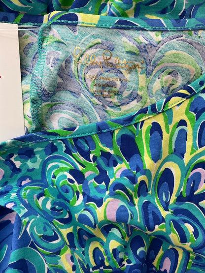 Lilly Pulitzer Green/blue Print Pre-Owned Ladies Dress - Size XS