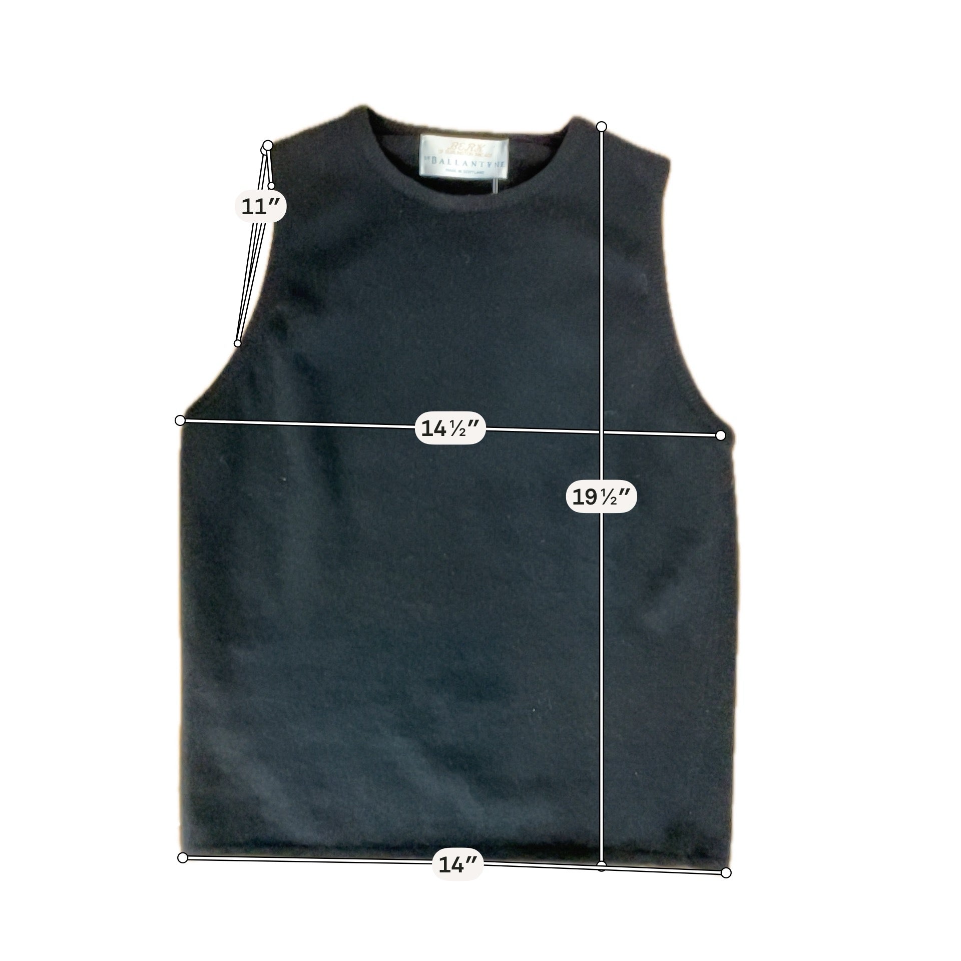 BERK by Burlington Arcade Berk by Ballantyne 100% Cashmere Sleeveless Shell Top Black Size Medium