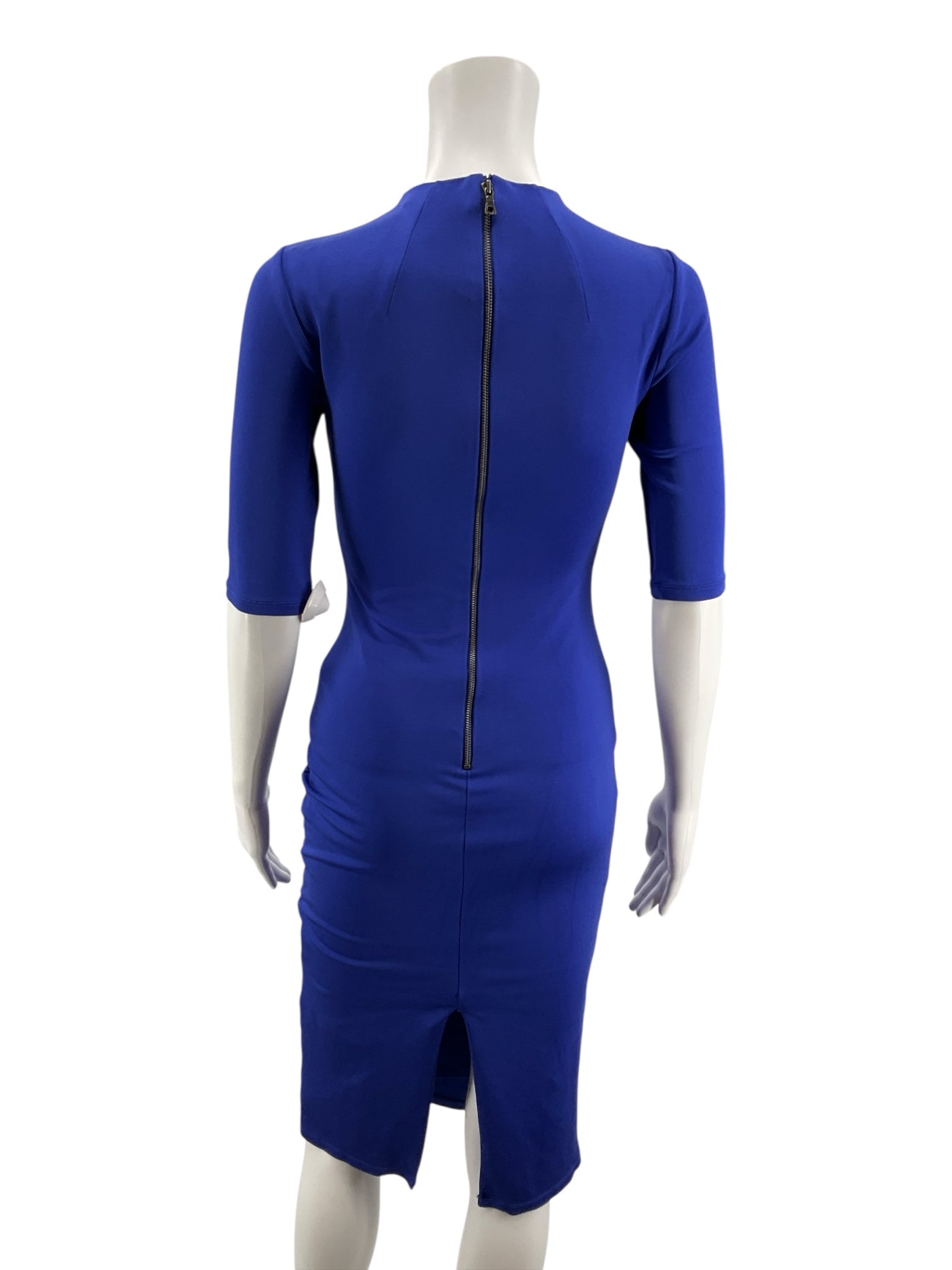 Alice + Olivia Jeri Ruched Scuba Bodycon Dress Royal Blue XS