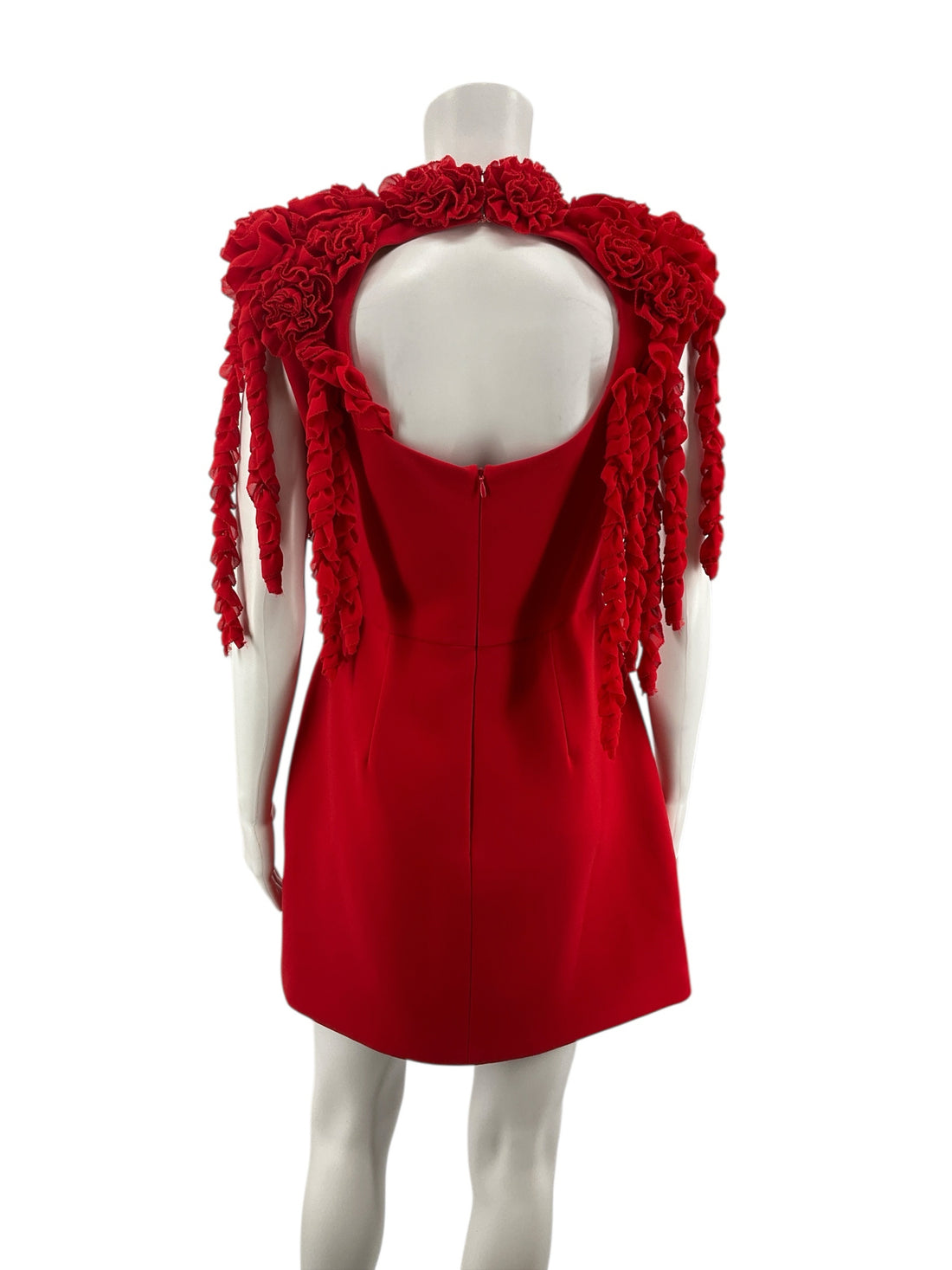 Karen Millen Red Ruffle Pre-Owned Ladies Dress - Size 6