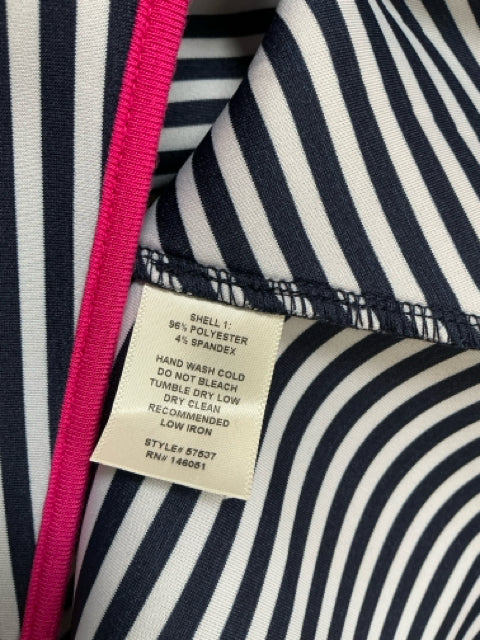 Monteau White/Navy/Pink Stripe Pre-Owned Ladies Dress - Size Medium