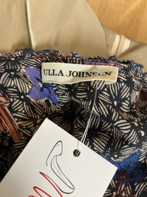 Ulla Johnson Ambre Floral Ruffle Mini Dress Size 6 Rust Purple