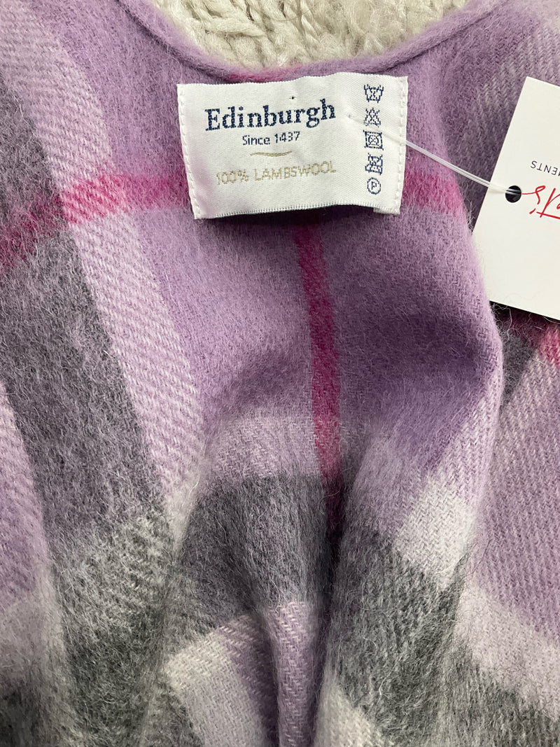 Edinburgh Lavender/Green/Gray Plaid Pre-Owned Ladies Shrug - Size One Size Fits Most