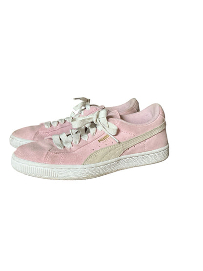 Puma Suede Classic XXI Sneakers Pink Gold Foil Low Top Womens 5.5