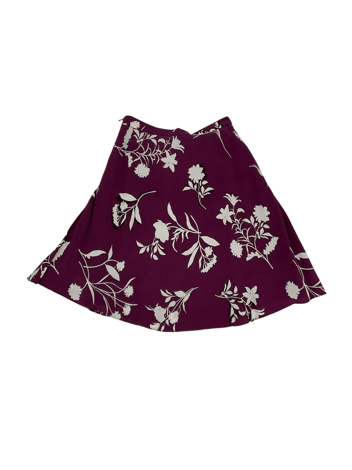 Ann Taylor Petite Floral A-Line Knee Length Skirt Purple White | Size 00 Petite - ONLINE ONLY