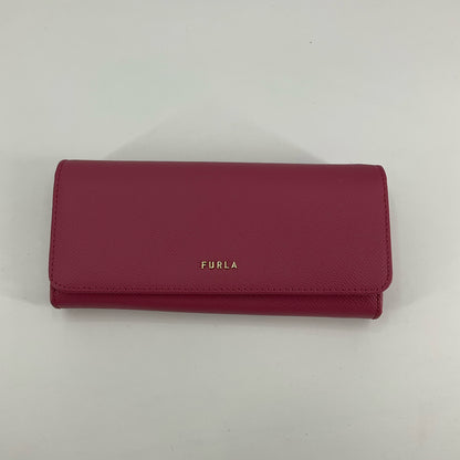 Furla Babylon XL Bifold Continental Wallet Lampone Pink Leather