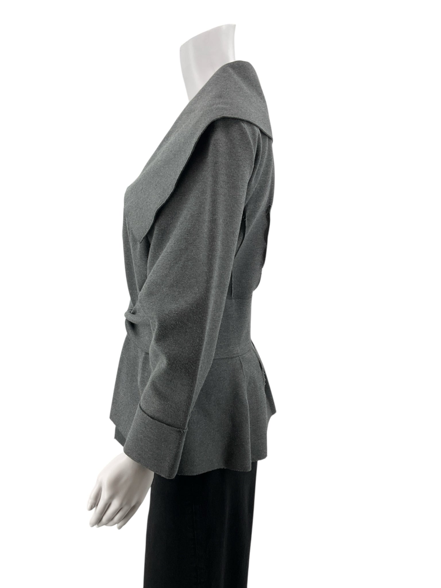 LUII Gray Solid Pre-Owned Ladies Jacket - Size Large