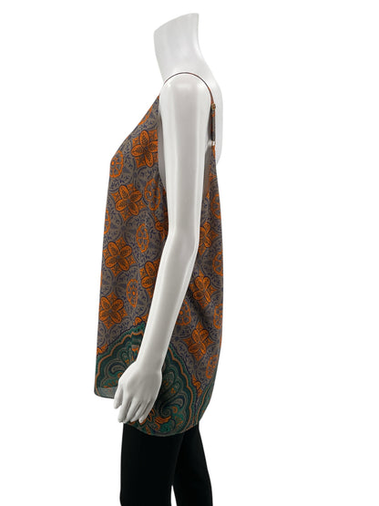 cabi taupe/orange/purple Sleeveless Medallion Cami Print Swing Tank Top Size Large - Size L