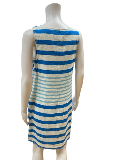 Hatley White/Blue/Green Stripe Dress Size Small - rear view