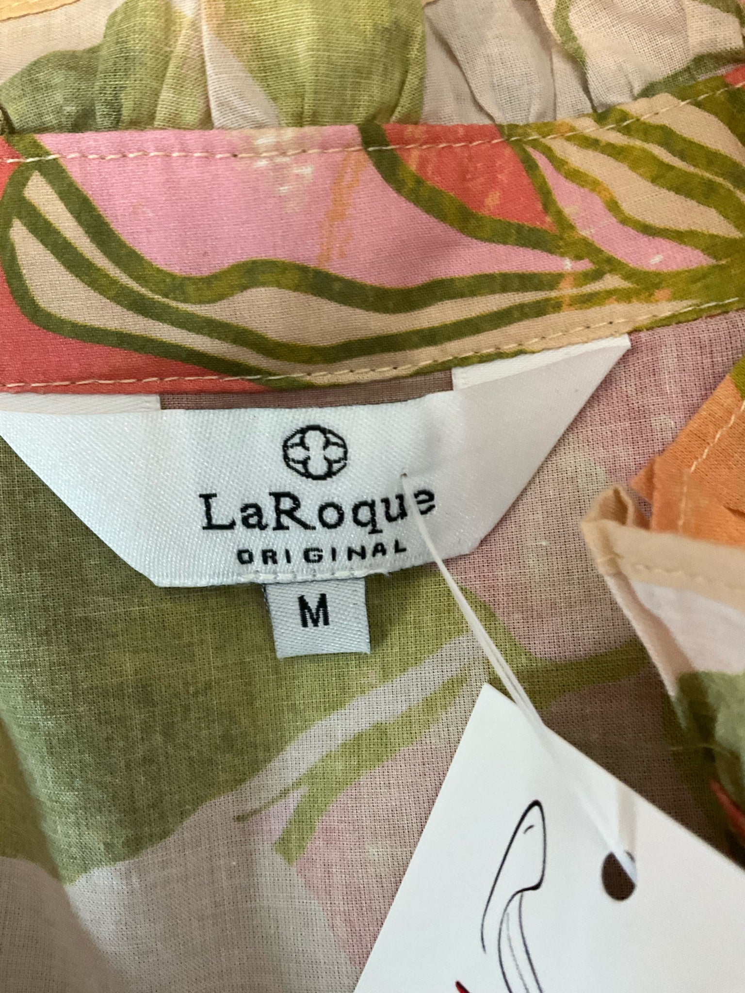 LaRoque Original Floral Cotton Tiered Midi Dress Size Medium