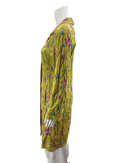 Johnny Was Size M lime/multi color Floral Pre-Owned Ladies Jacket