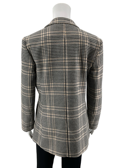 J.McLaughlin Houndstooth Blazer Jacket Tan &amp; Black | Size Medium NWT