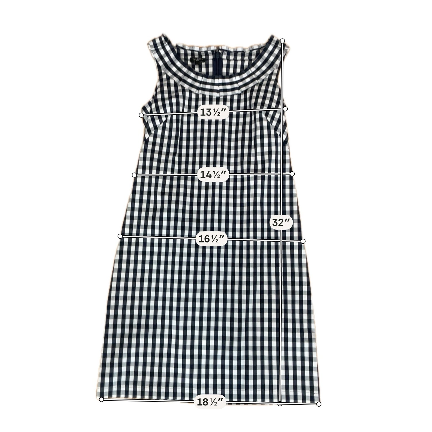 Talbots Petites Checkered Gingham Shift Dress | Size 4P Black &amp; White- ONLINE ONLY