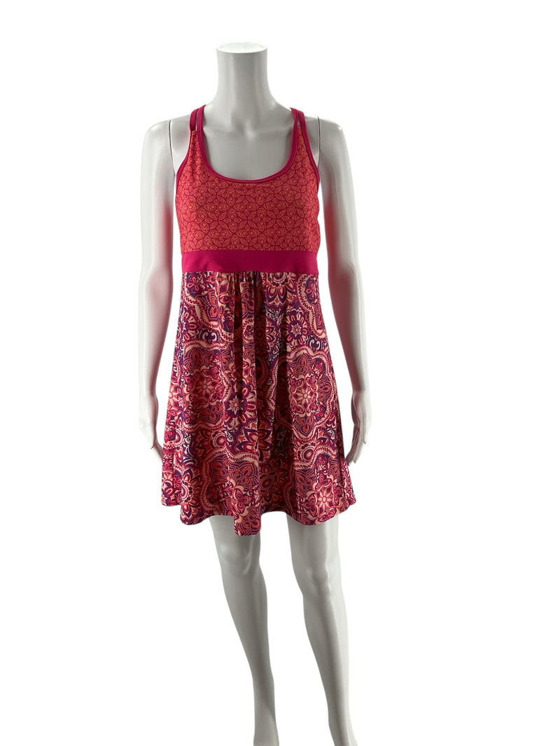 Tehama Pink/Orange Print Pre-Owned Ladies Dress - Size Small