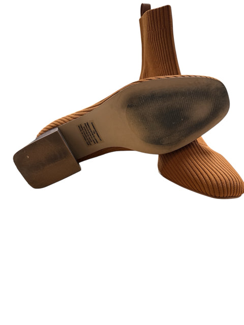 Steve Madden Amulet Camel Ribbed Knit Sock Booties Size 7