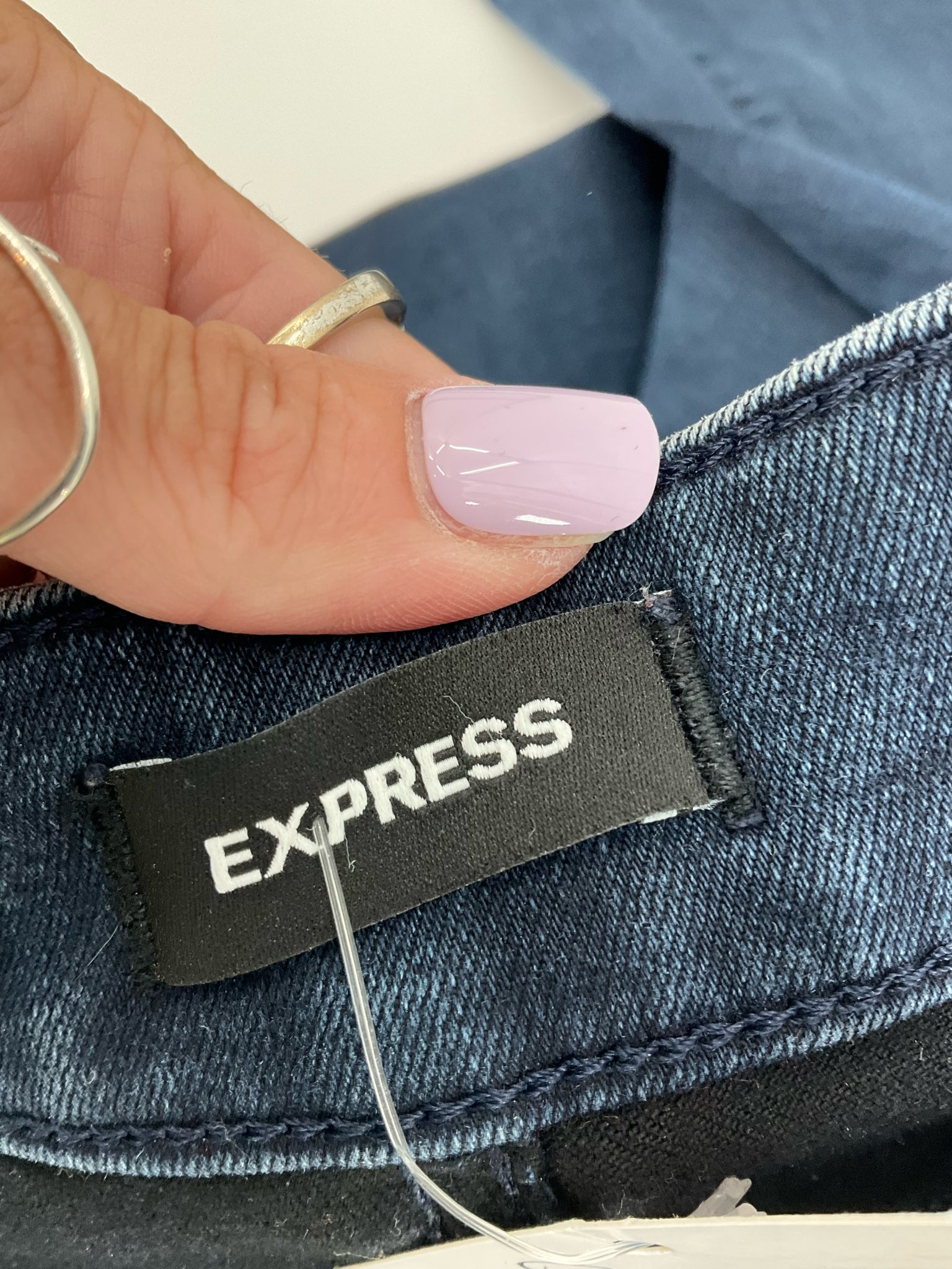 Express Size 10 Blue Solid Pre-Owned Ladies Jeans
