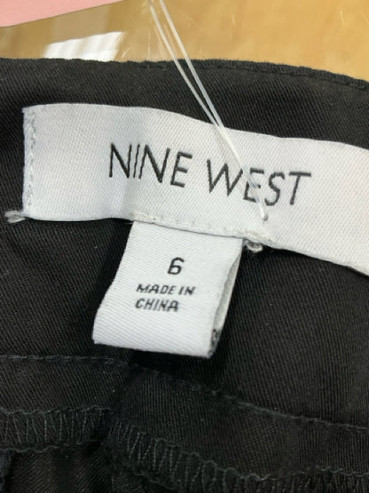 Nine West Black Slim Straight Pull-On Ankle Pants Size 6