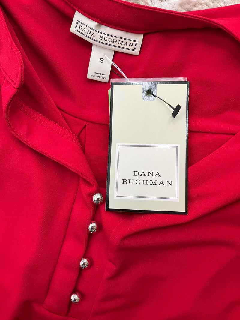 Dana Buchman Red Solid Pre-Owned Ladies New with Tags Top - Size Small