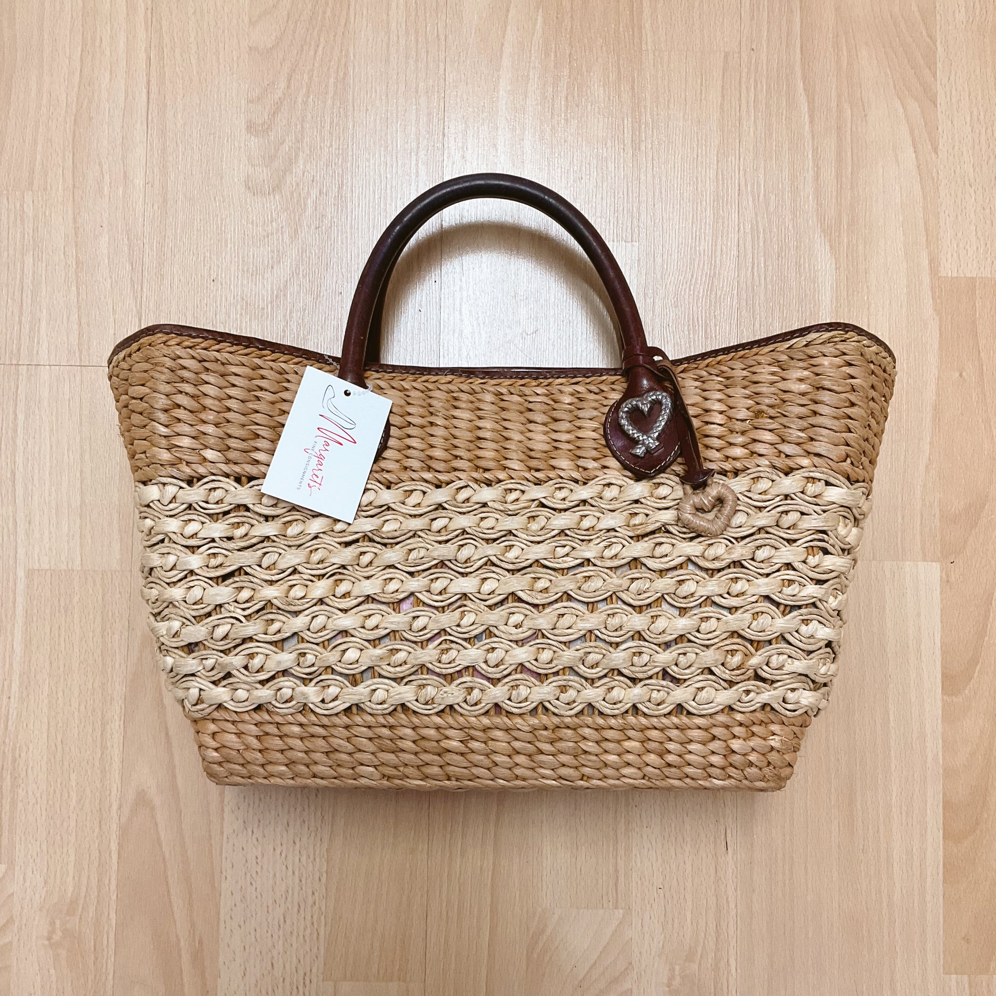 Brighton Natural/Orange Straw Tote Bag