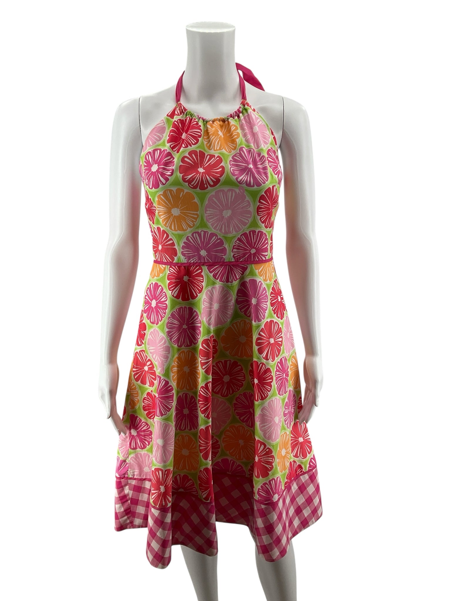 Lilly Pulitzer Delia Halter Dress Juicy Citrus Print Size 2