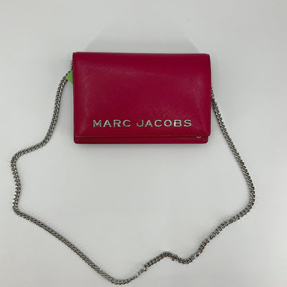 Marc Jacobs The Standard Continental Saffiano Leather Wallet on Chain Crossbody Bag Pink