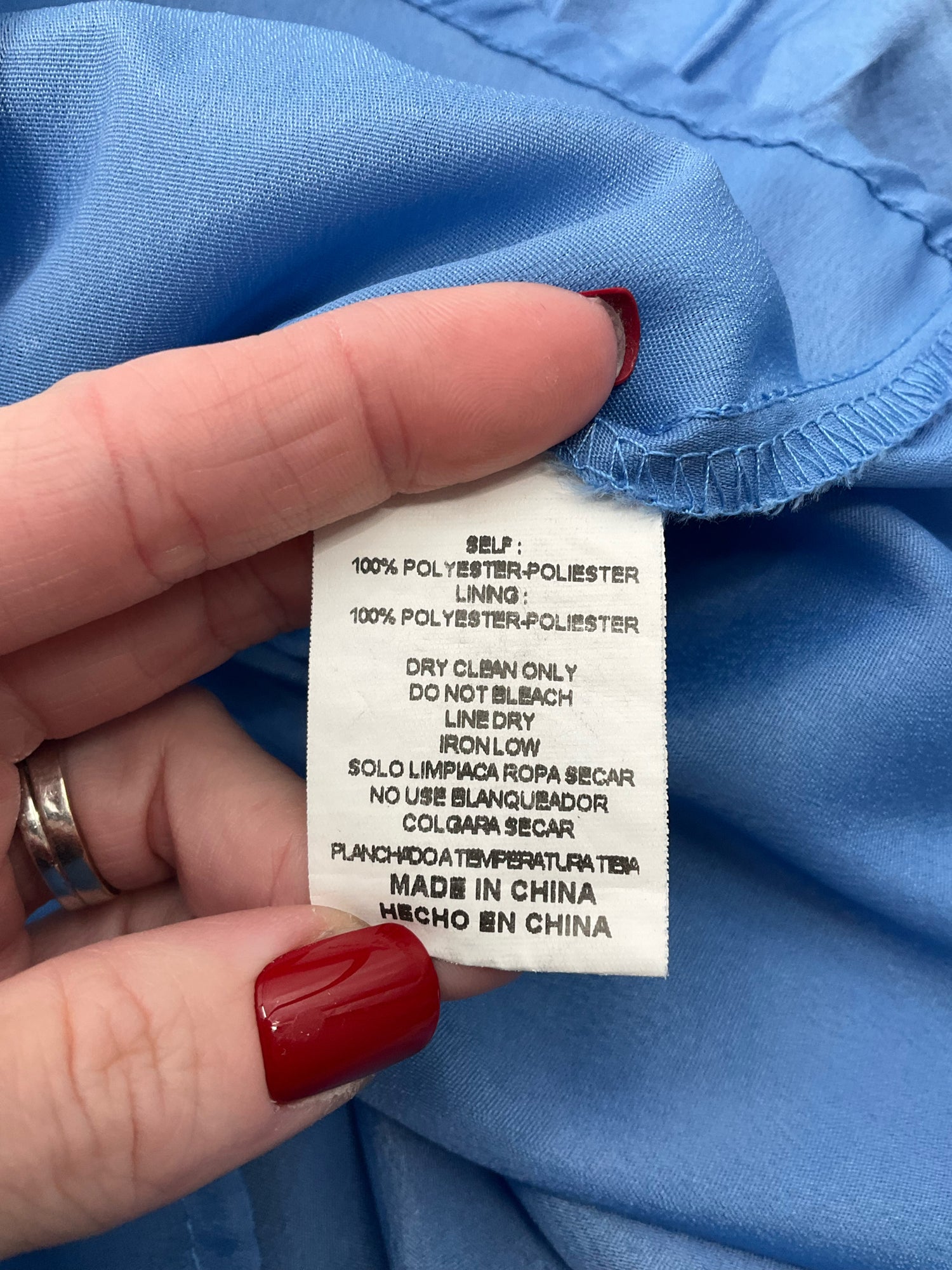 Arula Blue Solid Pre-Owned Ladies Dress - Size XL