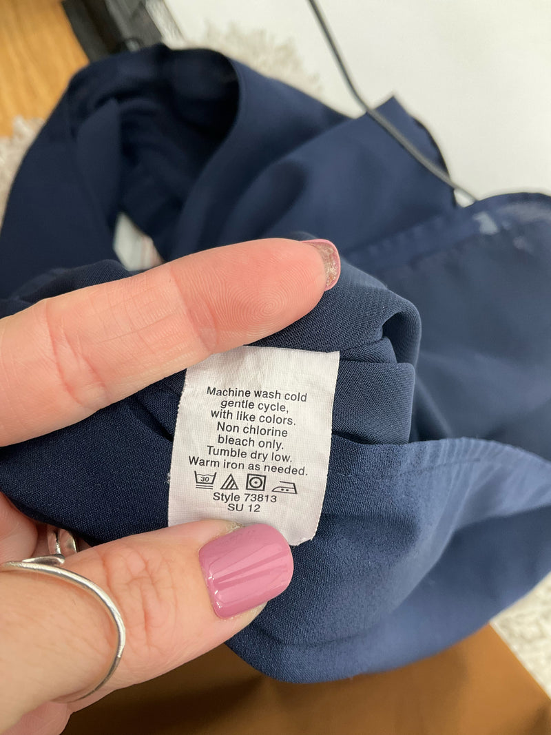J Crew Navy Solid Pre-Owned Ladies Top - Size 0
