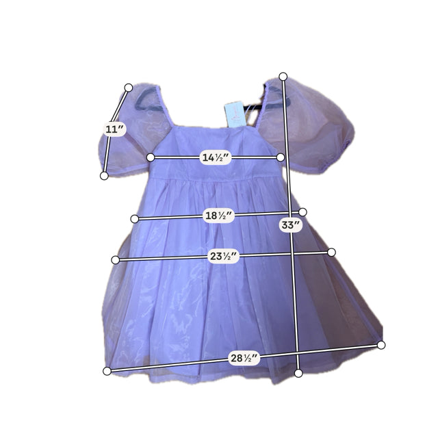 TCEC Lavender Puff Sleeve Babydoll Mini Dress Size Small - ONLINE ONLY