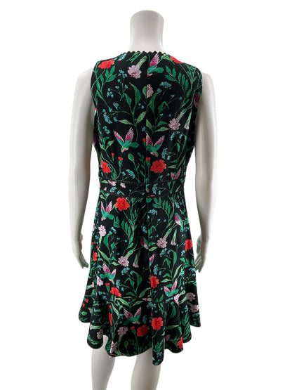Kate Spade New York Hummingbird Floral Jacquard Fit &amp; Flare Dress Size 10