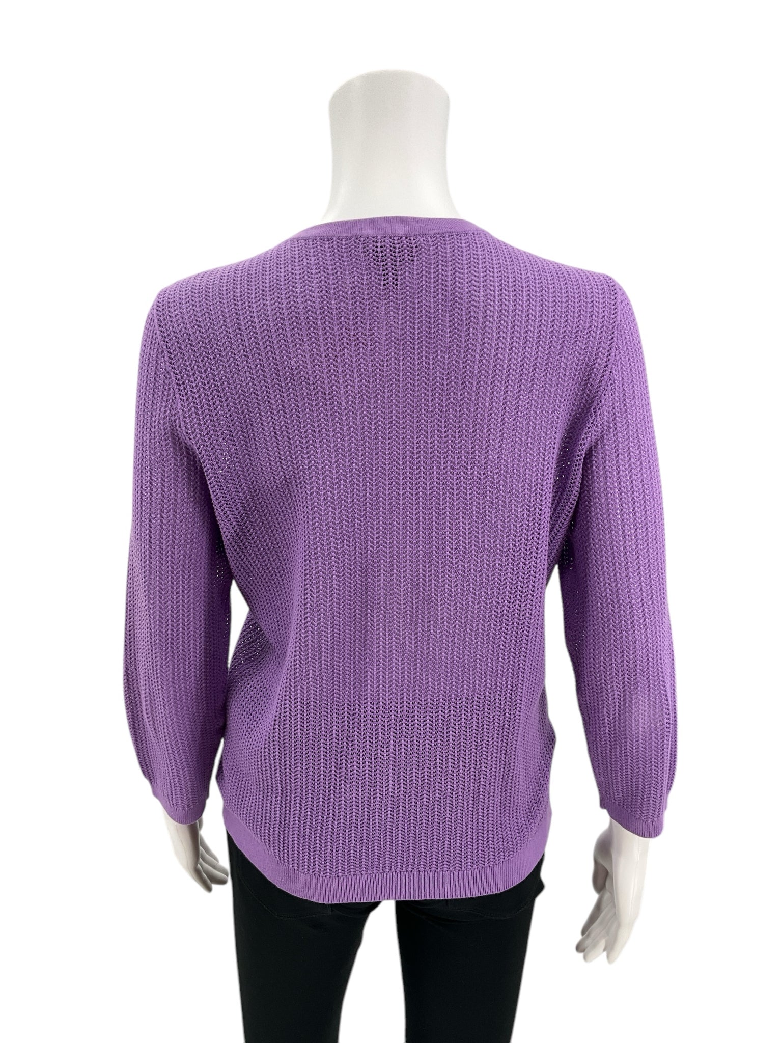 Talbots Lavender Mesh Top Size MP - rear view